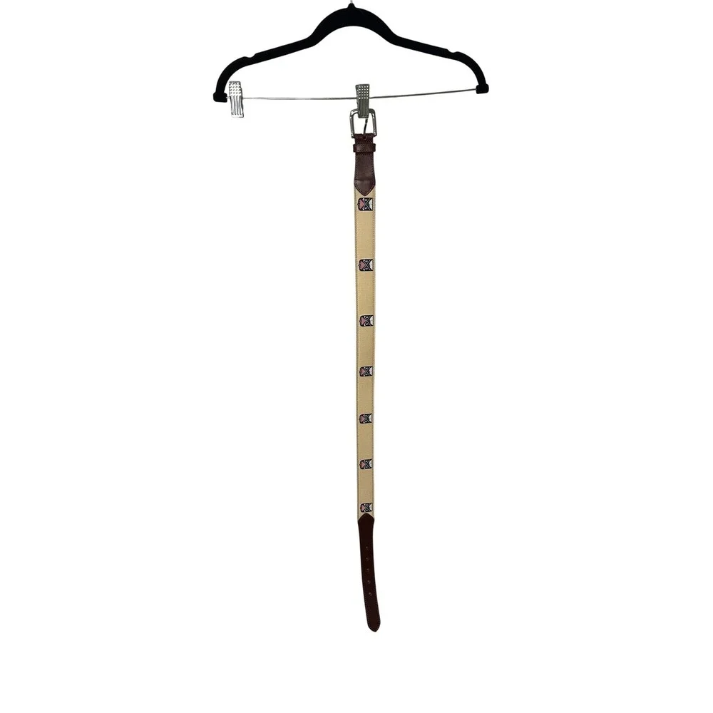 BSG Men's Novelty American Flag‎ & Golf Clubs Tan Belt Accessory - Size 32
